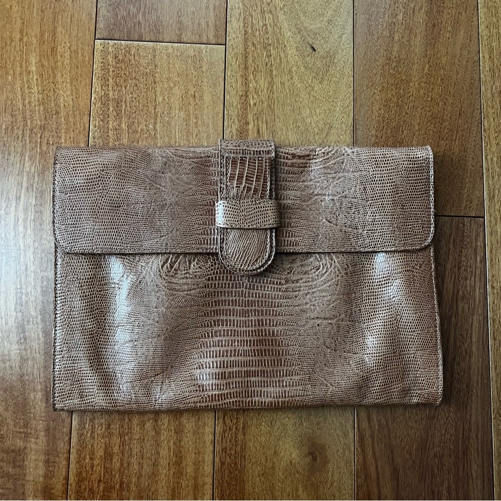 NWOT Vintage Bonwit Teller Alligator Skin Clutch